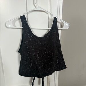 lululemon athletica Black Speckled Crop Top